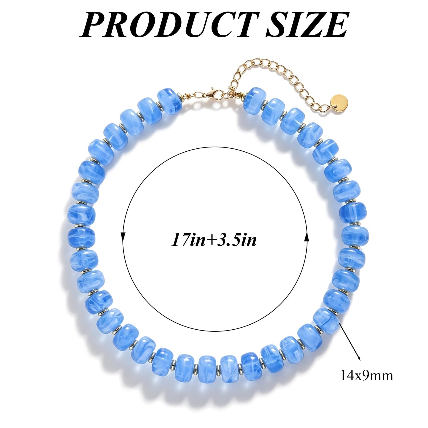 Chunky Beaded Choker Necklace for Women Summer Beach Acrylic Beads Necklaces Trendy Boho Statement Colorful Necklace Jewelry Accessories