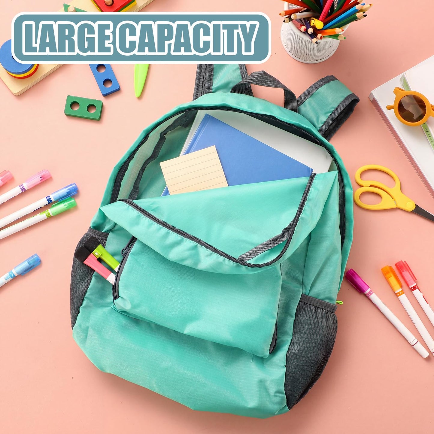 Jexine 10 Pcs Backpacks in Bulk 16.5 Inches Back Pack Basic Backpack for Adult Lightweight Outdoor Travel Book Bags(Sunny Pastel)