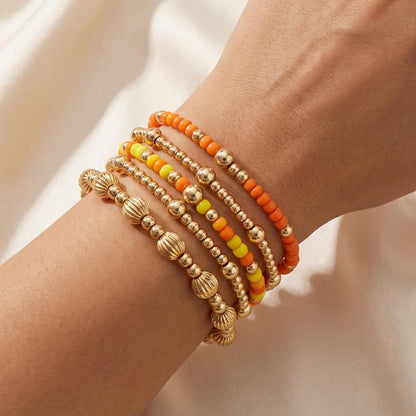 14K Gold Plated Pearl Beaded Cross Bracelets Stack Set for Women,Stretch Boho Colorful Christian Beads Ball Jewelry Friendship Summer Trendy Gift