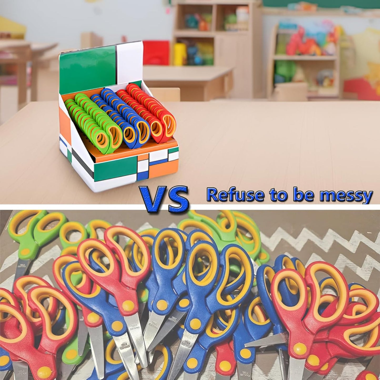 ELECKEY Scissors for School Kids Student, Kids Scissors 36 Count Bulk Set Teacher Pack(Rounded-tip, Blunt), 5 Inch | for Classroom, Teacher Pack, Rounded-tip, Blunt