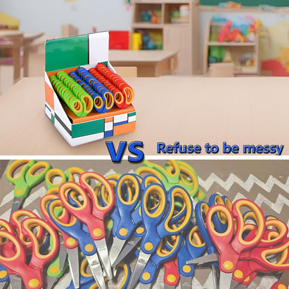 ELECKEY Scissors for School Kids Student, Kids Scissors 36 Count Bulk Set Teacher Pack(Rounded-tip, Blunt), 5 Inch | for Classroom, Teacher Pack, Rounded-tip, Blunt