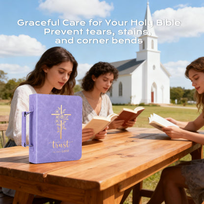 XKDOUS 20 Pcs Bible Case Set with Tabs, Pens, Study Supplies Carrier Holder Portable Men's Bible Bag Church Book Leather Cover Father Day Christian Gift for Dad, Mom, Men, Women