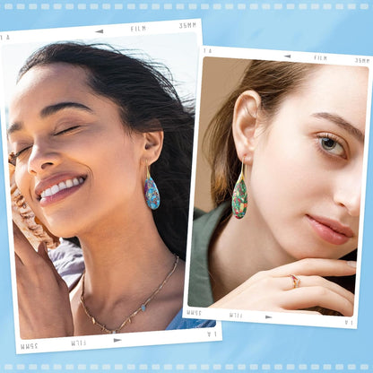 Funtopia 6 Pairs Stone Earrings for Women Trendy Dangle Boho Earrings | Statement Earrings for Women Trendy, Colorful Fashion Gemstone Stone Earrings Jewelry Accessories