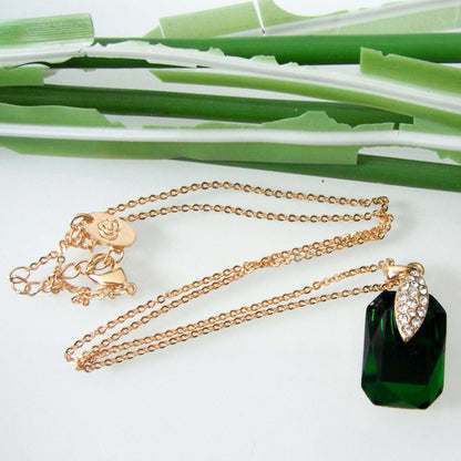 Navachi 18k Gold Plated Crystal Multicolor Square Shape Zircon Dangle Earrings And Neckalce Pendant Az4020-1 Jewelry set