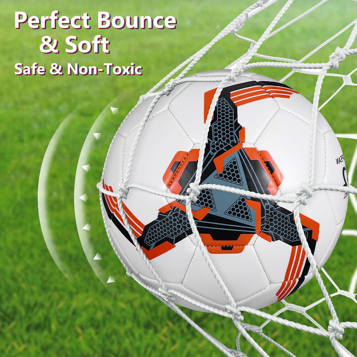 Tradder 4 Pack Soccer Ball with Pump Size 3 4 5 Deflated Soccer Ball for Outdoor Indoor Game Sport Practice Training Gift for Kid Youth Teen Adult Charity Donation