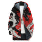 domirica Mens Hooded Cardigan Japanese Art Zip Up Long Sleeve Sweater Hoodie Dragon Print Coat with Pockets