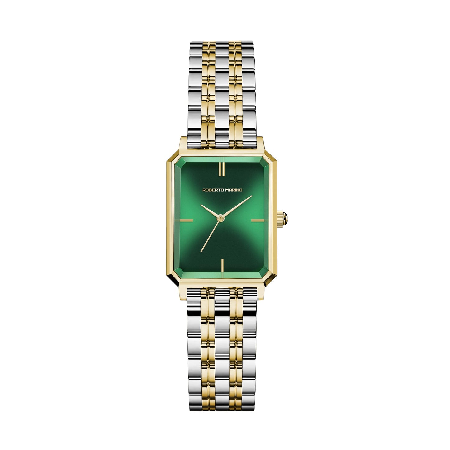 Roberto Marino RM1982 Women’s Luxury Watch Rectangular Gold – Japanese Quartz Movement, Vintage Stainless Steel Design, Silver Dial, Elegant Dress Timepiece, 3ATM Water Resistant – Reloj para Mujer