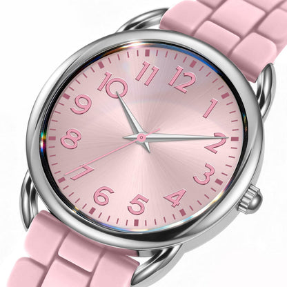 Bisley 35MM Watches for Women Big Face Easy Reader Silicone Strap Water Proof
