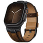 Leather bands Compatible With Apple Watch Ultra Band 49mm 46mm 45mm 44mm 42mm, Superior Genuine Leather Rugged Metal Connector Durable Strap for Men iWatch Ultra3 2 1,Series 11 10 9 8 7 6 5 4 3 SE3 SE