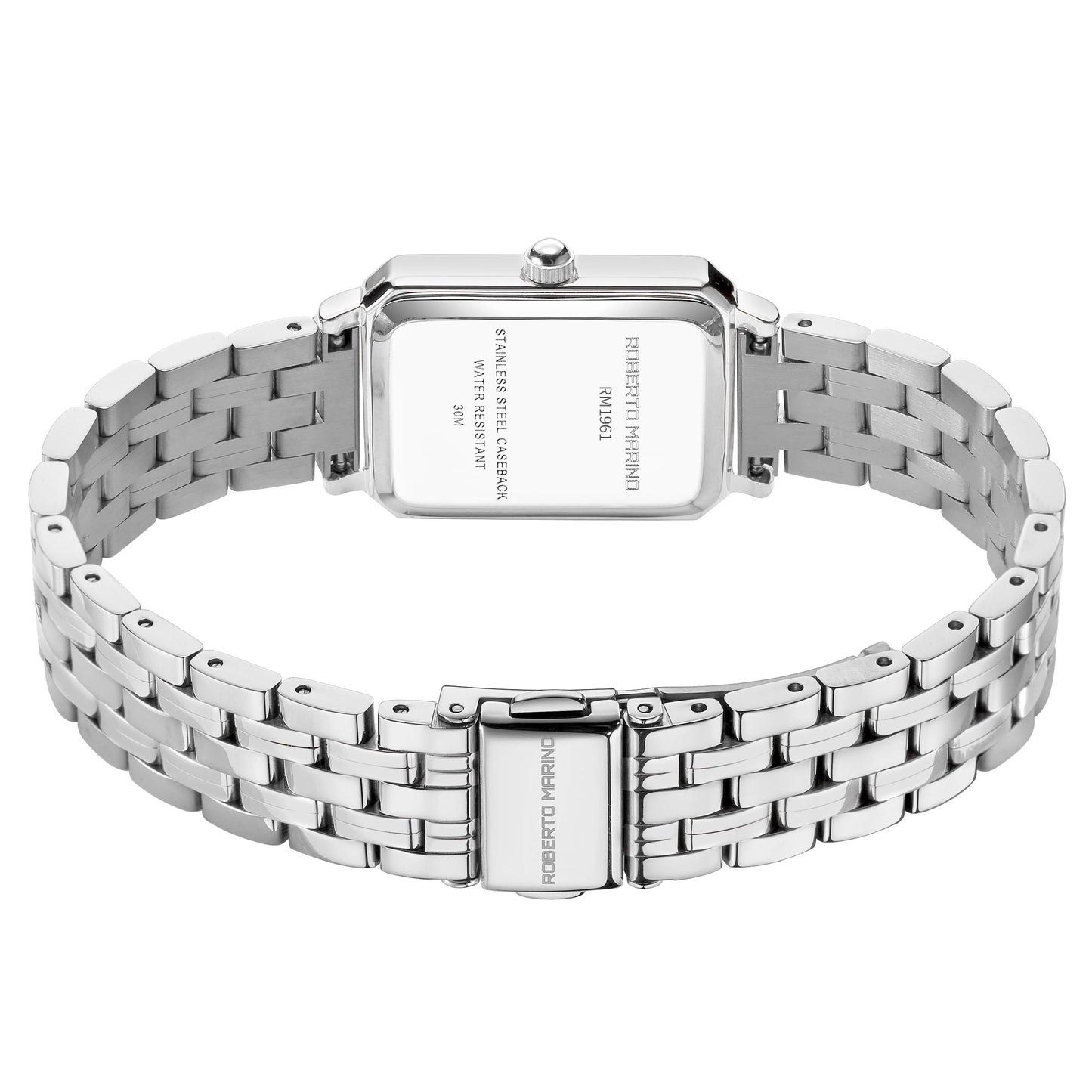 Roberto Marino RM1982 Women’s Luxury Watch Rectangular Gold – Japanese Quartz Movement, Vintage Stainless Steel Design, Silver Dial, Elegant Dress Timepiece, 3ATM Water Resistant – Reloj para Mujer