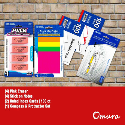 70 Piece Back to School Supplies Kit for Middle & High School Students Grades 7-12, Complete Student Supply Bundle with Binder, Notebooks, Folders, Pens, Pencils, Highlighters & Classroom Essentials