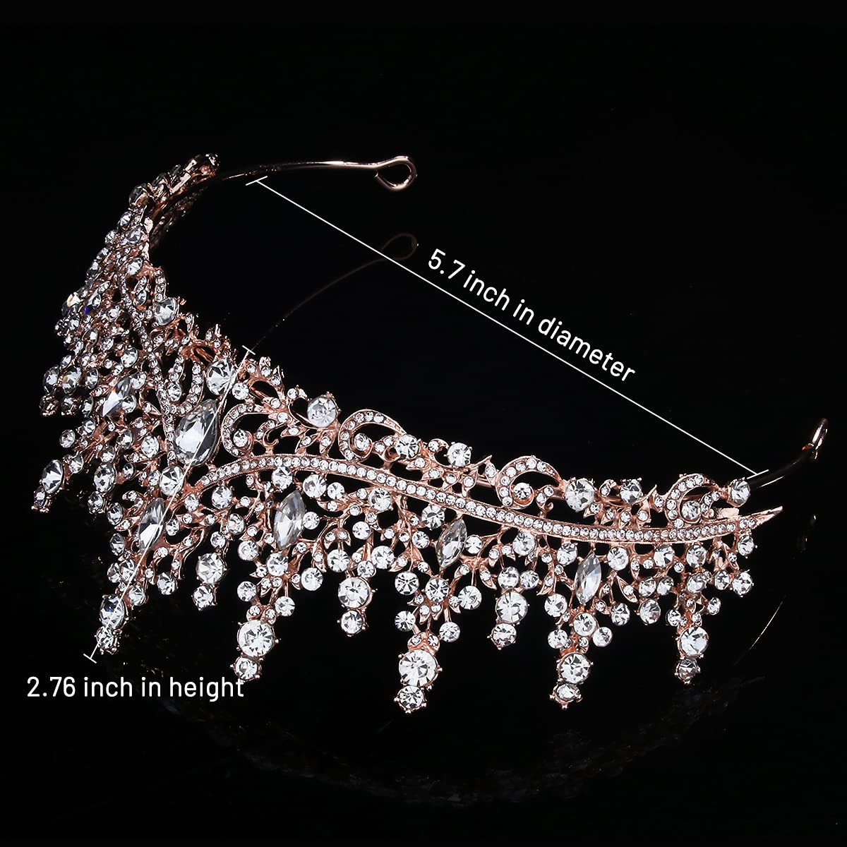 TOBATOBA Silver Wedding Crystal Tiaras and Crowns for Women, Bride Royal Queen Headband Princess Quinceanera Headpieces for Birthday Prom Pageant Party