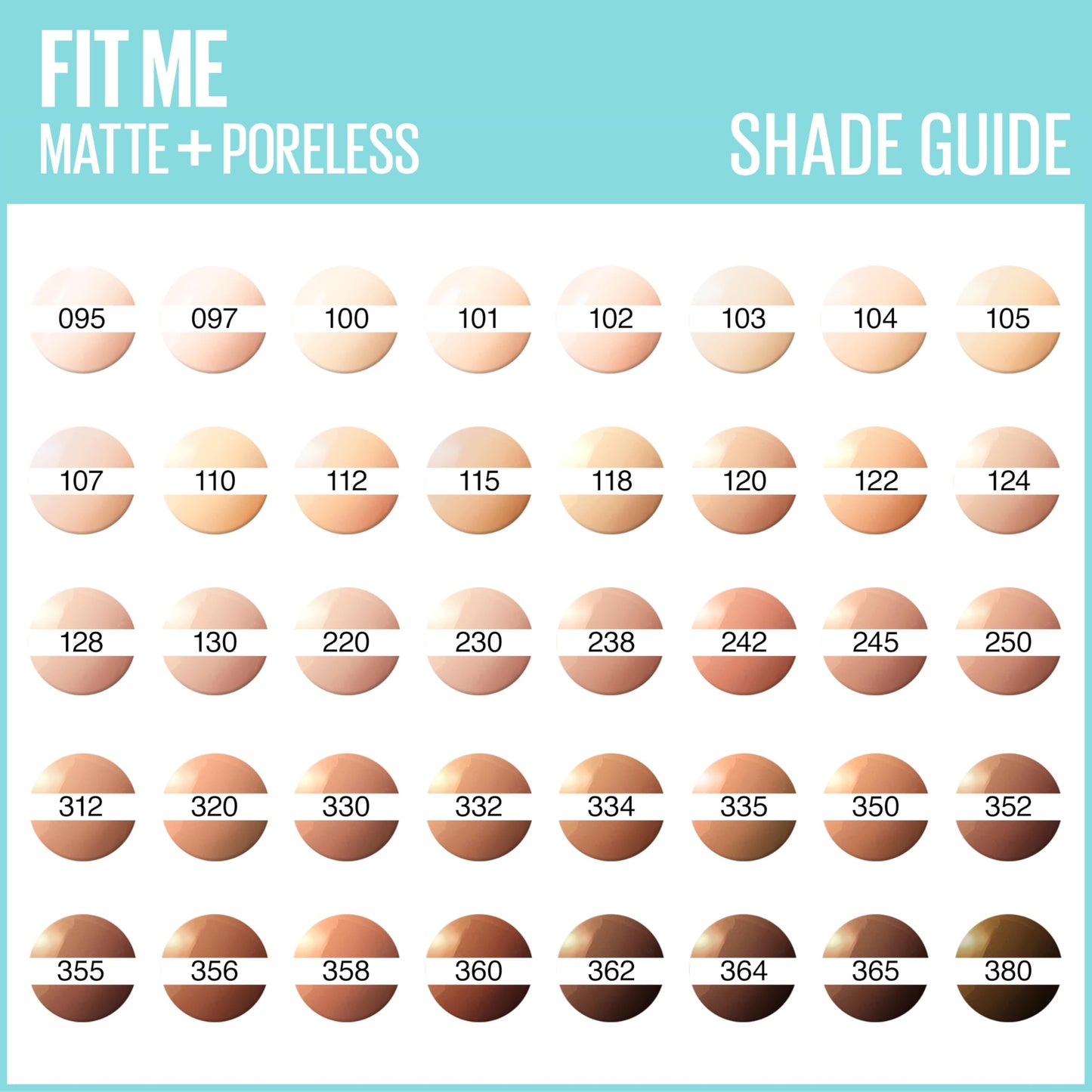 Maybelline Fit Me Matte + Poreless Liquid Oil-Free Foundation Makeup, Mocha, 1 Count (Packaging May Vary)