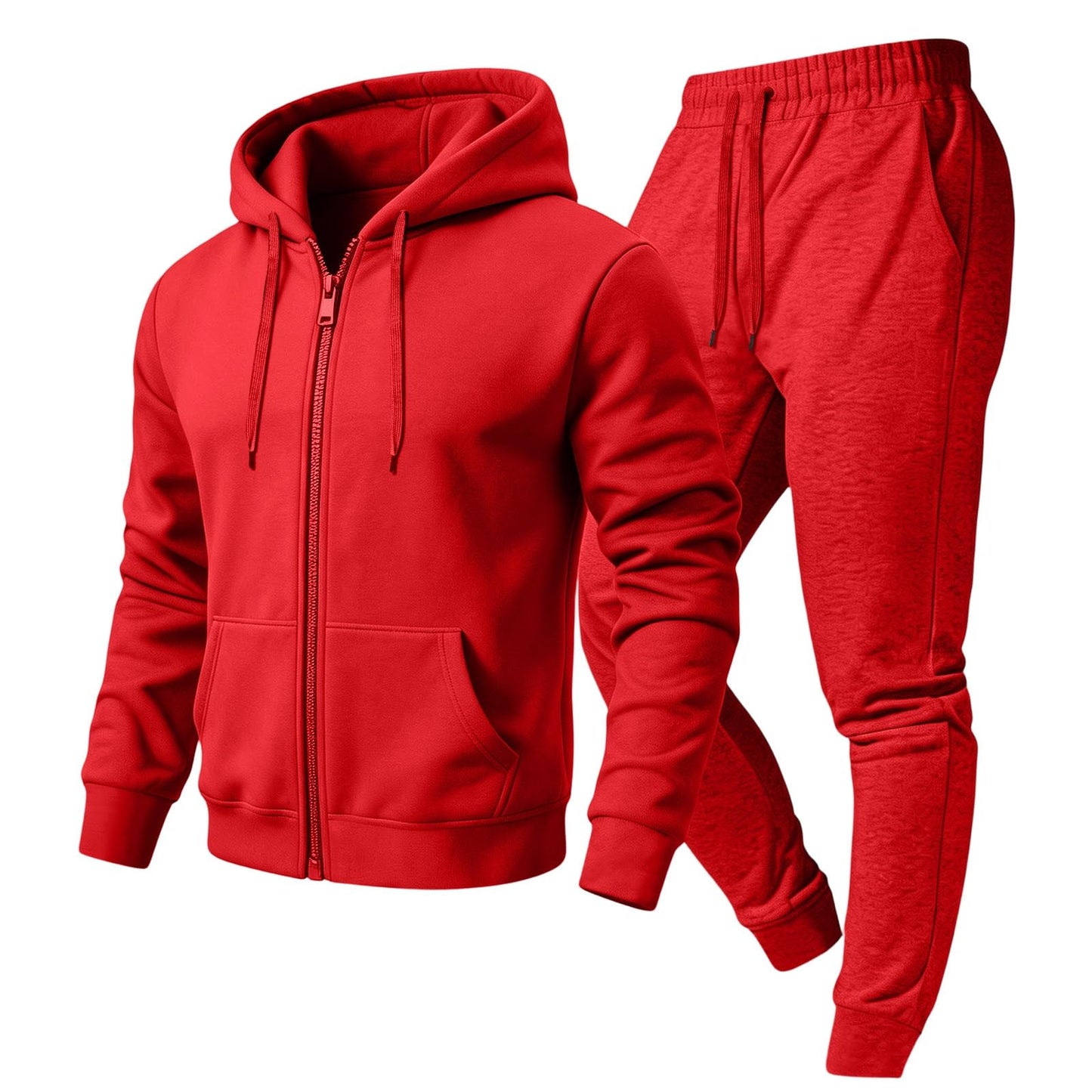 Jogger Sweatpants Matching Outfit For Men 2 Piece Sweat Suits Full Zip Up Hooded Tracksuit Soft Fleece Set