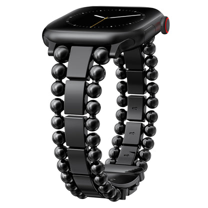 TOYOUTHS Beaded Bracelet Compatible with Apple Watch Bands 38/40/41/42/44/45/46/49mm Women, Dressy Fancy Stainless Steel Metal Elegant Jewelry Strap for iWatch Series 11 10 9 8 7 6 5 4 Ultra/SE 3 2 1