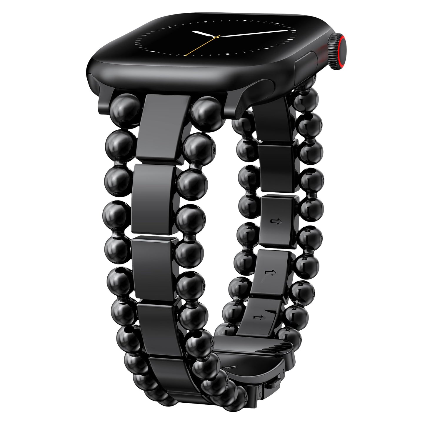 TOYOUTHS Beaded Bracelet Compatible with Apple Watch Bands 38/40/41/42/44/45/46/49mm Women, Dressy Fancy Stainless Steel Metal Elegant Jewelry Strap for iWatch Series 11 10 9 8 7 6 5 4 Ultra/SE 3 2 1