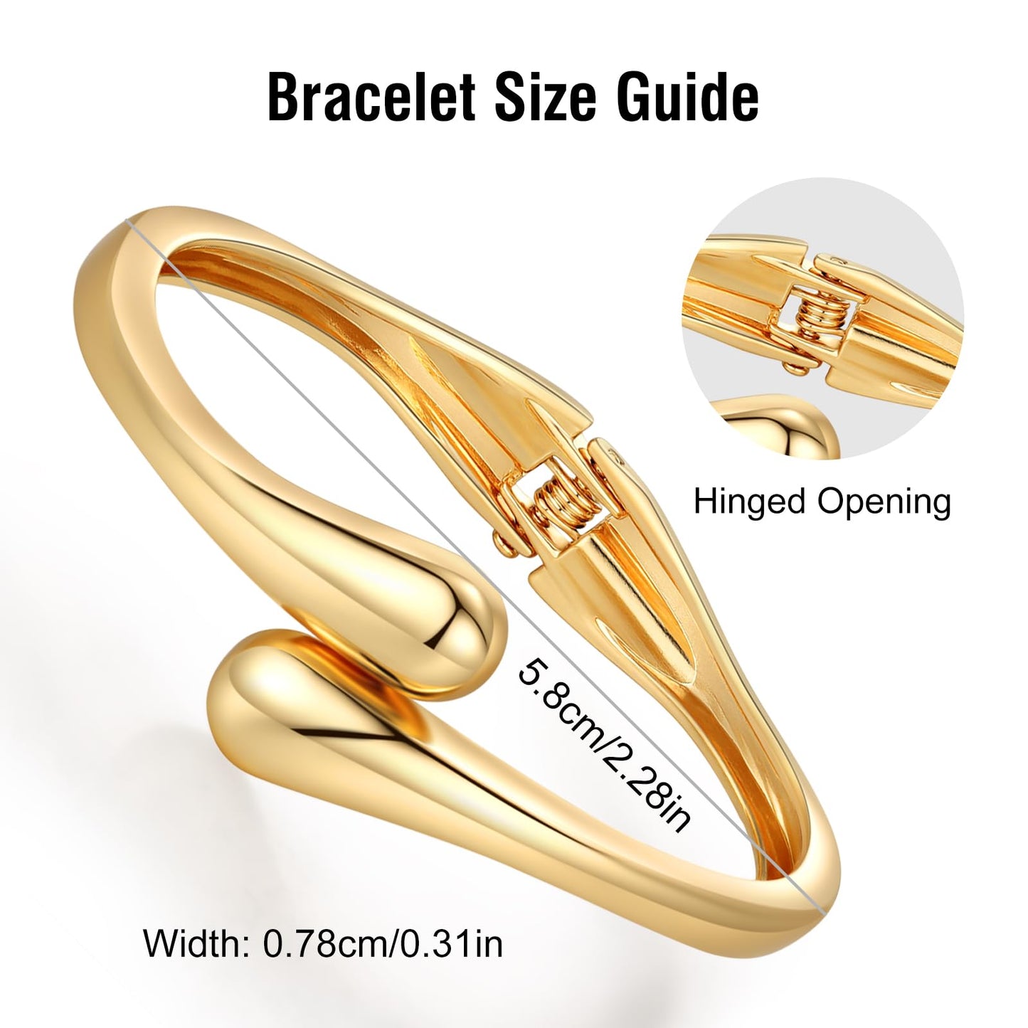 Chunky Gold Bangle Bracelets for Women Trendy 14K Gold Plated Cuff Bracelets Stack, Dainty Gold Bracelet Sets Non Tarnish Fashion Jewelry Gift