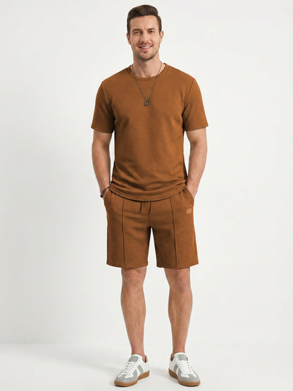 JMIERR Men's 2 Piece Outfit Anti-wrinkle T Shirts and Shorts Summer Beach Vacation Lounge Workout Pajamas Short Sleeve Sets