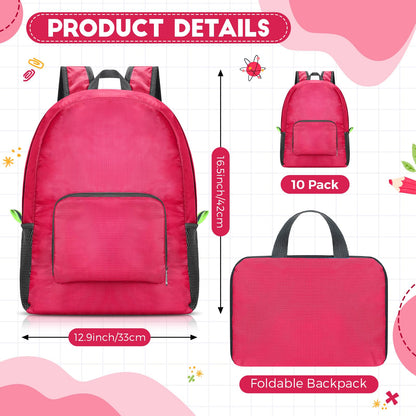 Jexine 10 Pcs Backpacks in Bulk 16.5 Inches Back Pack Basic Backpack for Adult Lightweight Outdoor Travel Book Bags(Sunny Pastel)