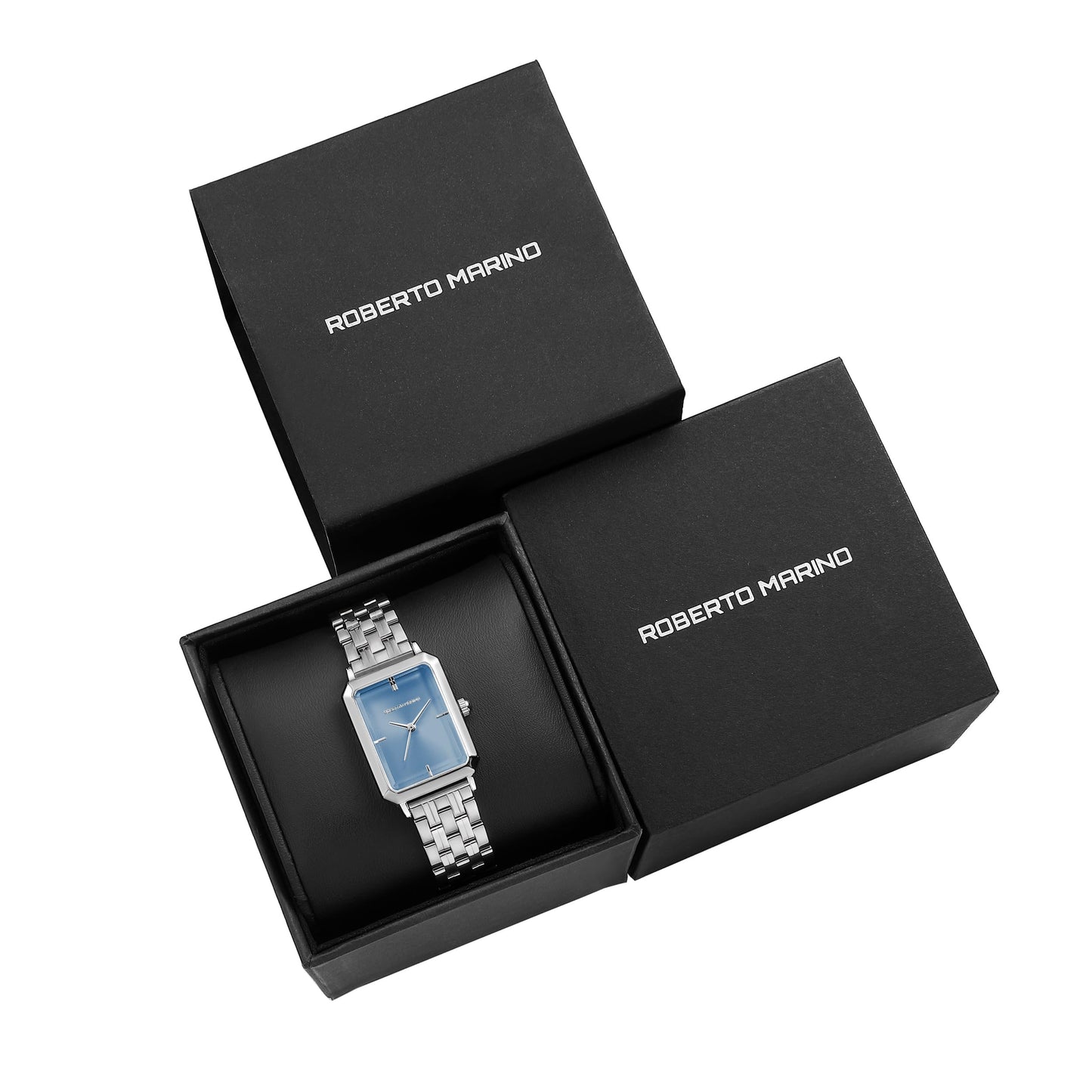 Roberto Marino RM1982 Women’s Luxury Watch Rectangular Gold – Japanese Quartz Movement, Vintage Stainless Steel Design, Silver Dial, Elegant Dress Timepiece, 3ATM Water Resistant – Reloj para Mujer