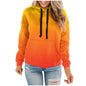 Women Gradient Tie Dye Pullover Hoodie Long Sleeve Drawstring With Pocket Oversized Casual Street Sweatshirts