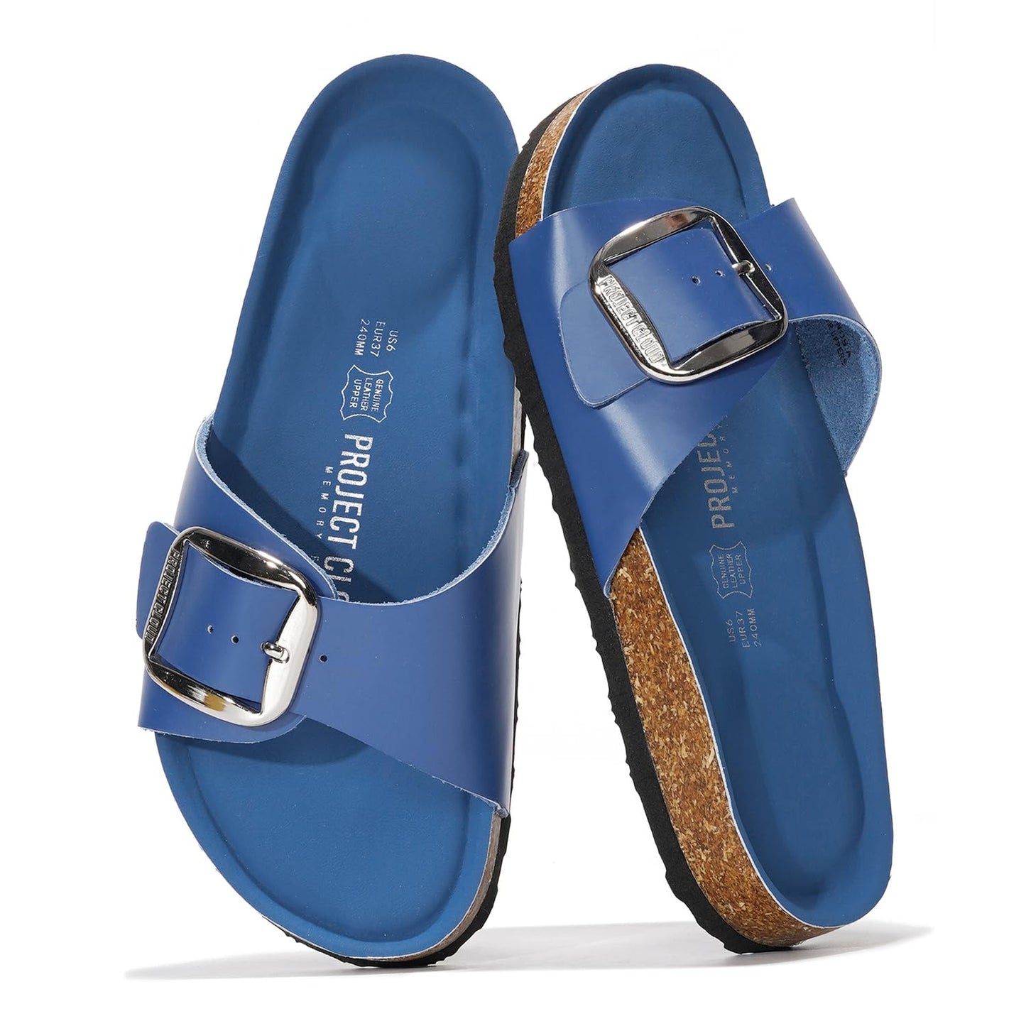Project Cloud 100% Genuine Leather Sandals Women Dressy Beach Essentials Slides for Women Footwear - Lightweight with Memory Foam Insole Sandals for Women 2026 - Womens Slides