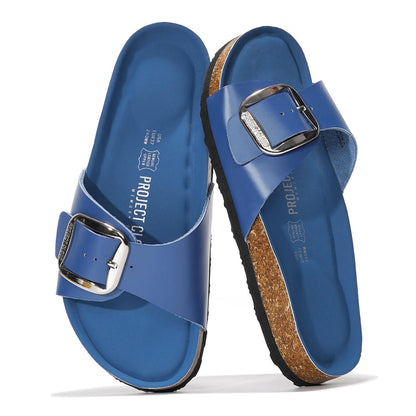 Project Cloud 100% Genuine Leather Sandals Women Dressy Beach Essentials Slides for Women Footwear - Lightweight with Memory Foam Insole Sandals for Women 2026 - Womens Slides