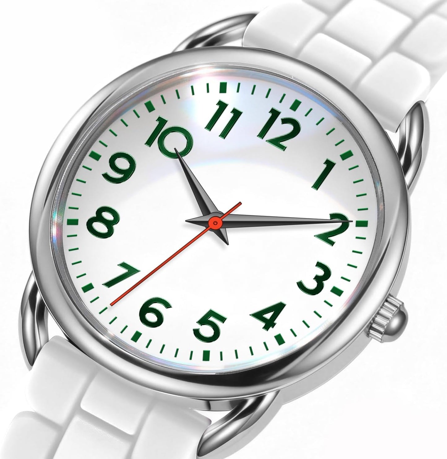 Bisley 35MM Watches for Women Big Face Easy Reader Silicone Strap Water Proof