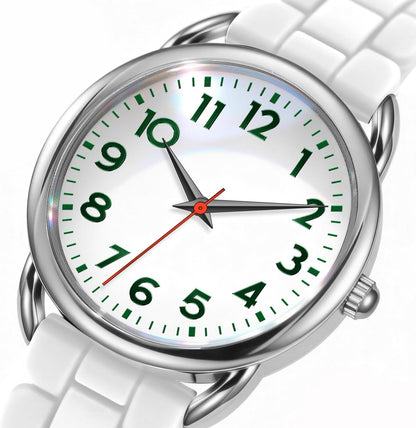 Bisley 35MM Watches for Women Big Face Easy Reader Silicone Strap Water Proof