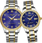 NIBOSI Watches for Couples Diamond Luxury Men and Women His and Hers Pair Watch Set Husband Wife Valentines Matching Wrist Watch Wedding Gifts Day Date Waterproof Quartz Analog