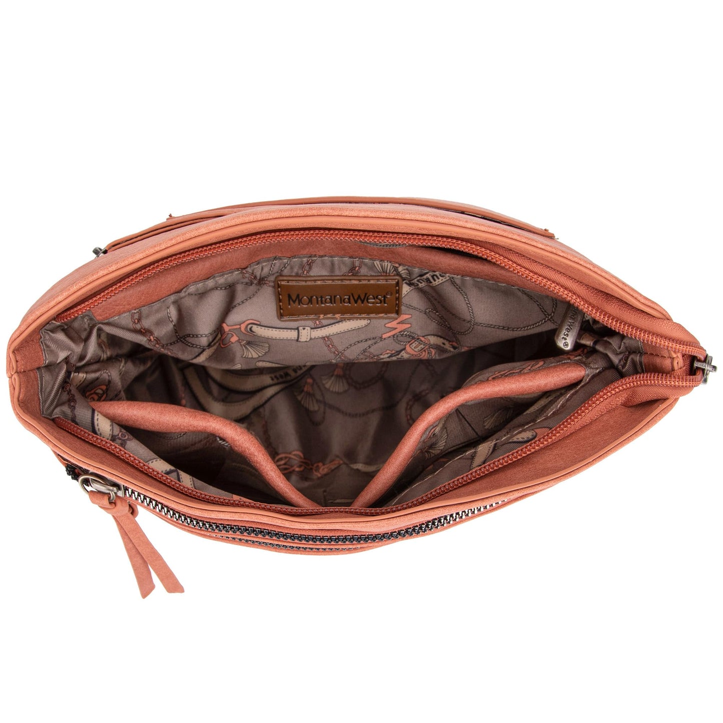 Montana West Multi Zip Pocket Crossbody Bag With Guitar Strap
