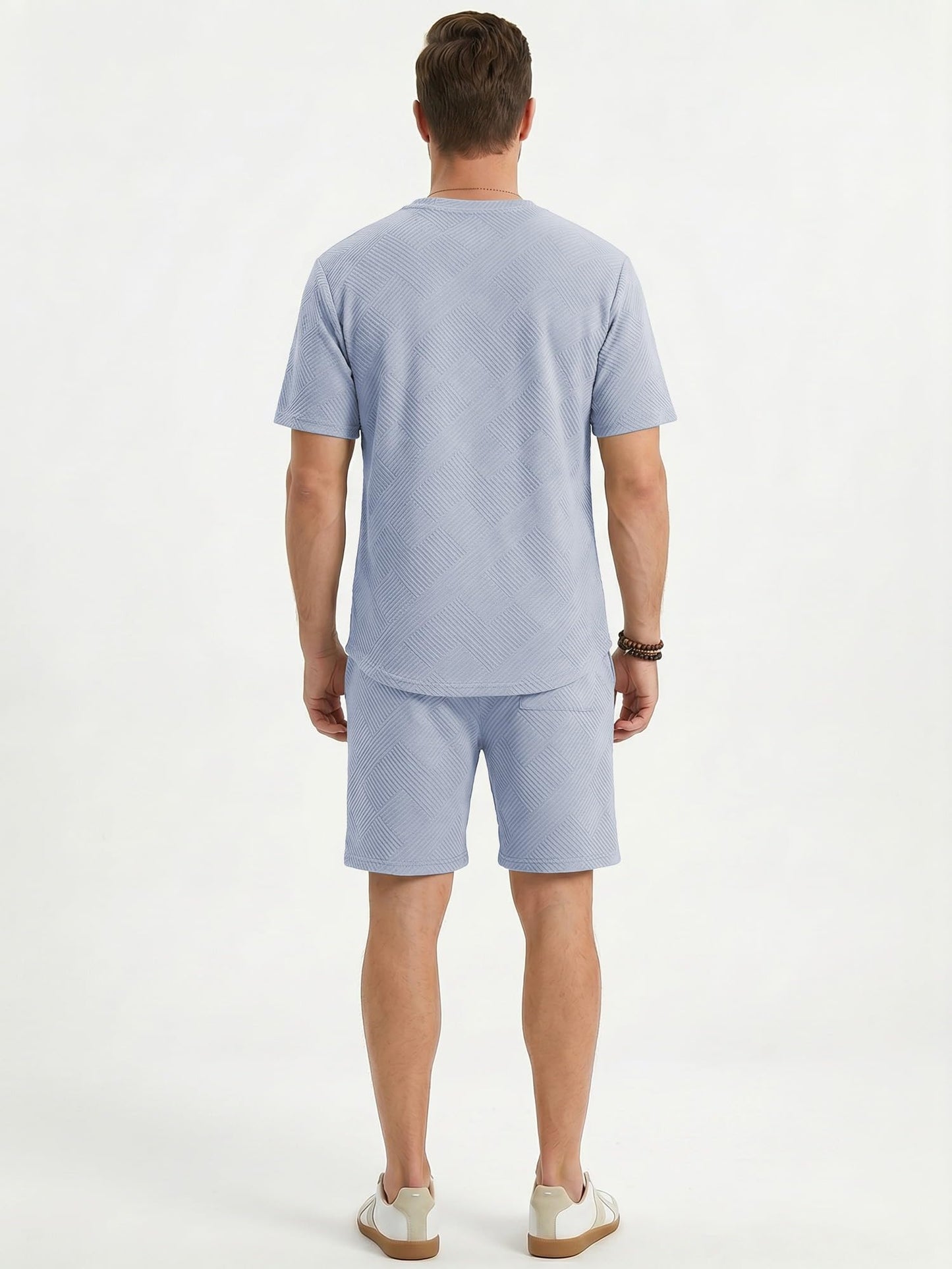 JMIERR Men's 2 Piece Outfit Anti-wrinkle T Shirts and Shorts Summer Beach Vacation Lounge Workout Pajamas Short Sleeve Sets