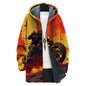 domirica Mens Hooded Cardigan Japanese Art Zip Up Long Sleeve Sweater Hoodie Dragon Print Coat with Pockets