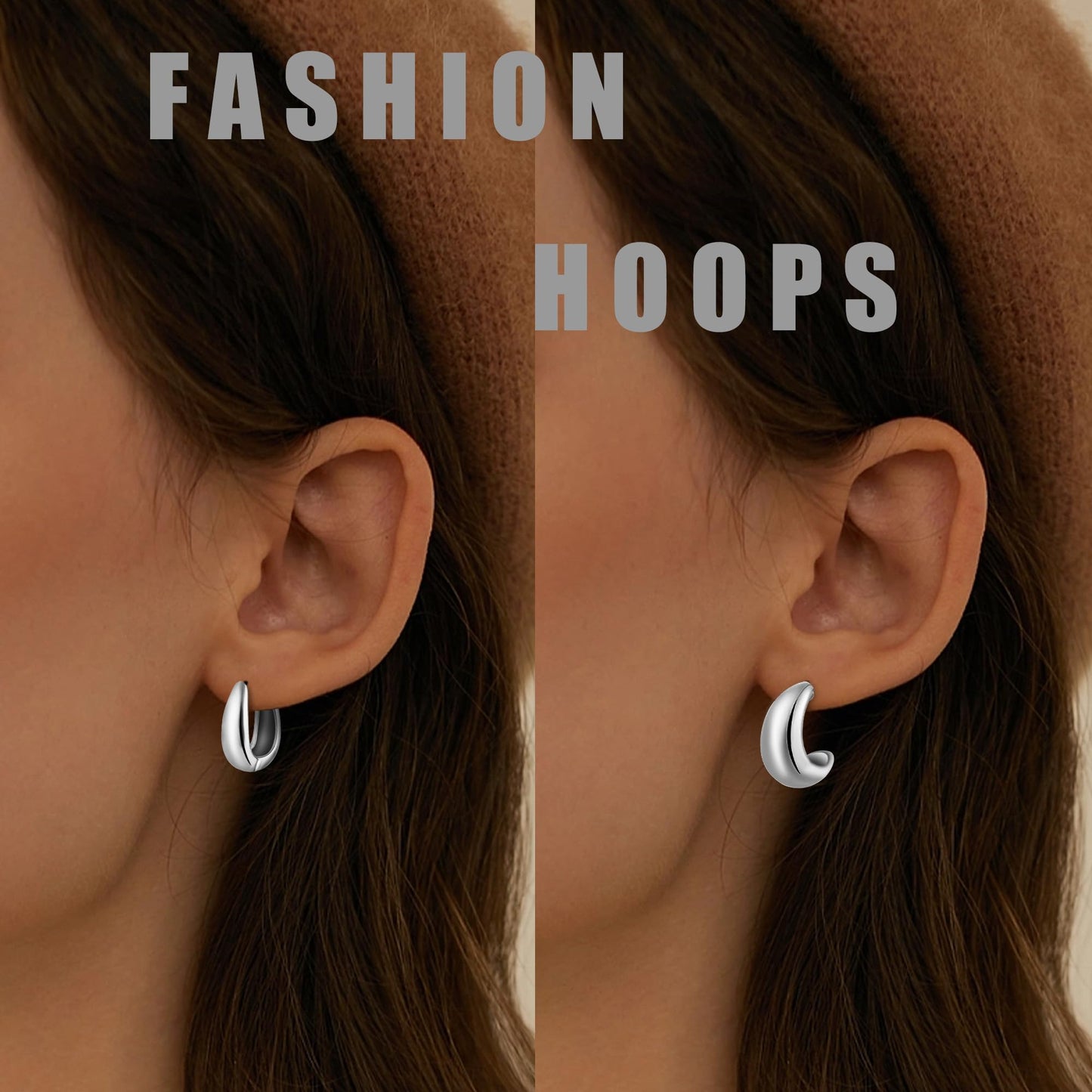 ALLHOLA 6 Pairs 14K Gold Plated Hoop Earrings for Women Trendy Chunky Lightweight Hoop Earrings Multipack Hypoallergenic, Thick Twisted Huggie Hoops Earring Set Jewelry for Gifts
