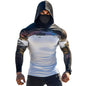 Sun Protection Shirts for Men UPF 100+ Long Sleeve Hoodie with Mask Shirts | Camouflage Outdoor Fishing Tees Cooling Raglan Shirts