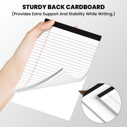 12 Pack Notepads 5x8, Small Legal Pads Narrow College Ruled, 30 Sheets/Pack, Perforated Notebook - White Note Pads for School, Memo, Note Taking, Teacher & Office Supplies, Writing Pads of Paper