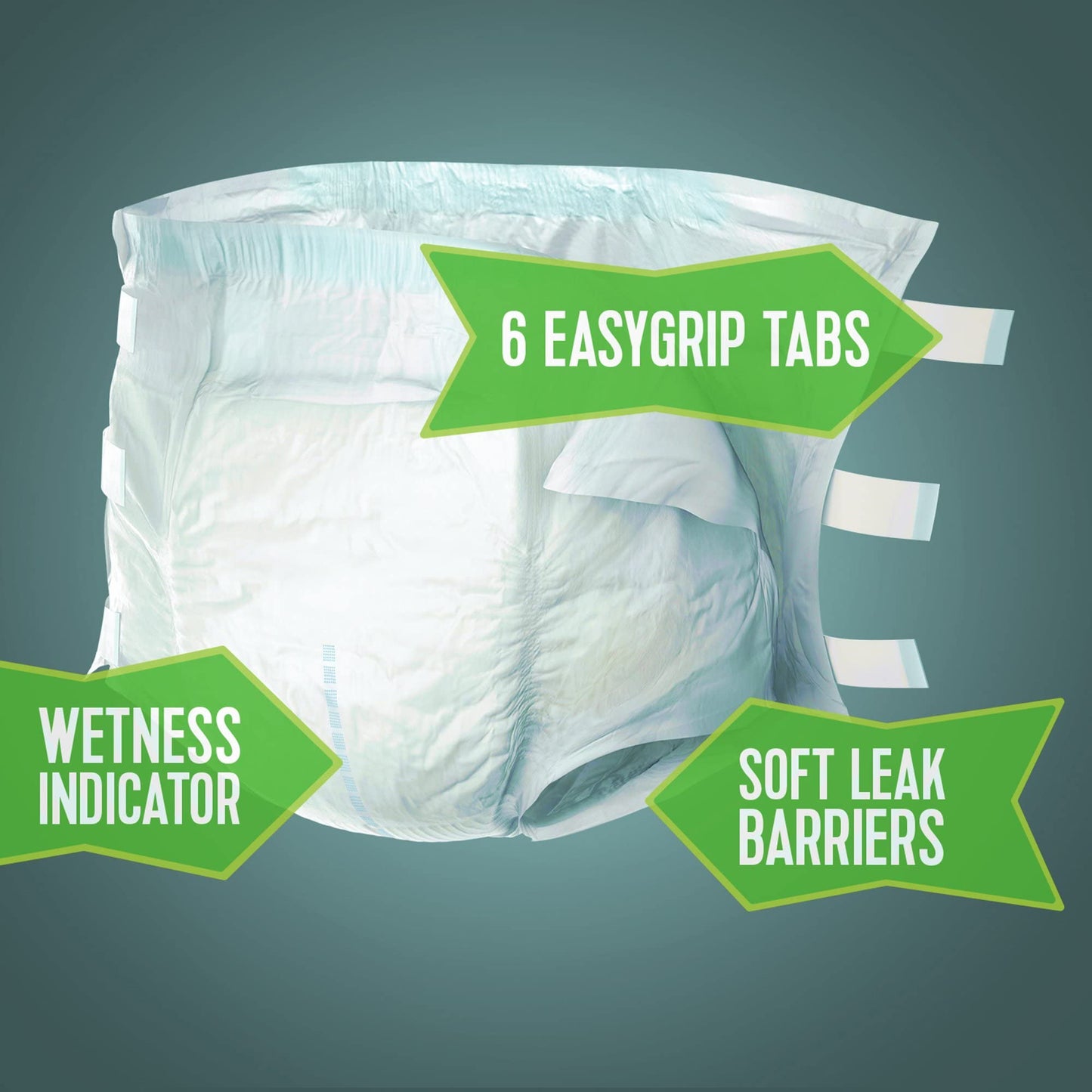 Depend Adult Diapers with Tabs, Incontinence Protection with Tabs, Unisex, Large (35–49" Waist, over 170 lbs), Maximum Absorbency, 48 Count (3 Packs of 16)