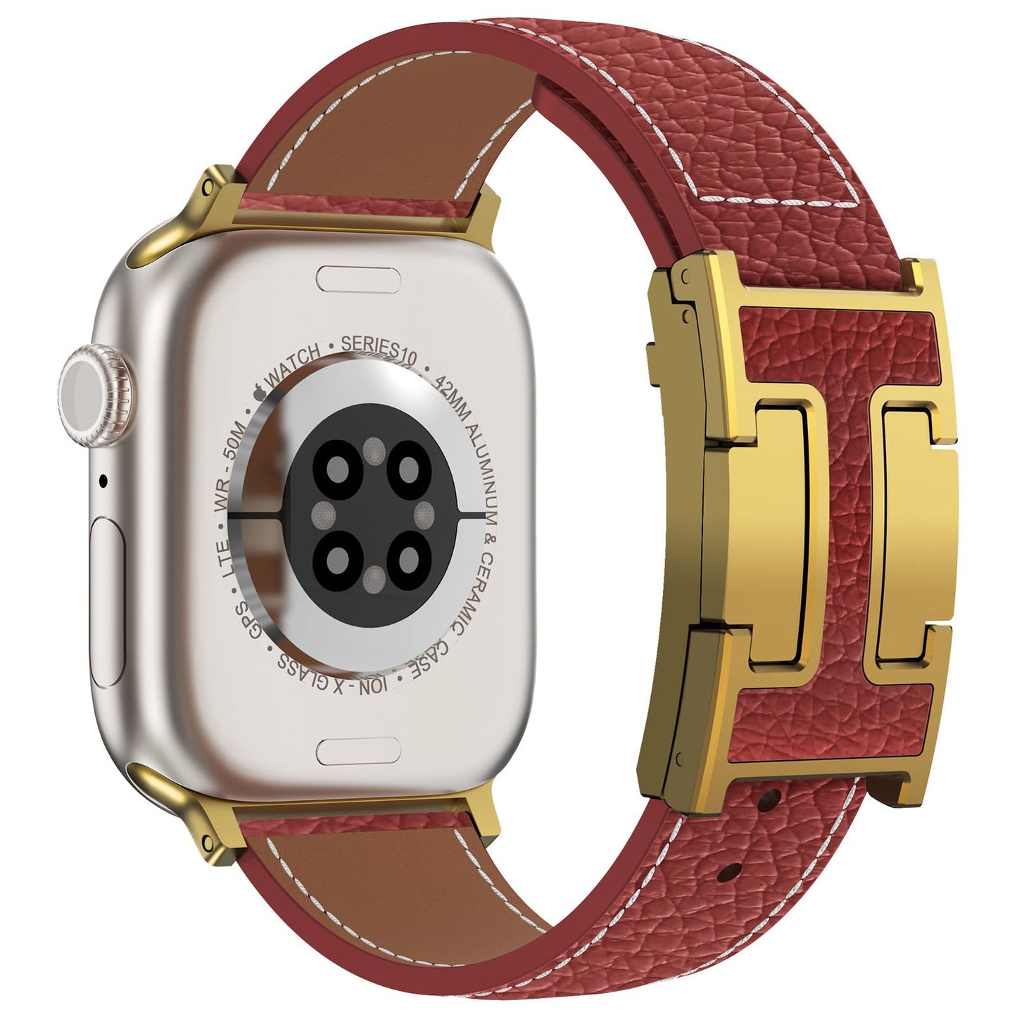 Leather Magnetic Watch Band Compatible with Apple Watch Ultra Band 49mm 46mm 45mm 44mm 42mm 41mm 40mm 38mm Replacement Strap for Women Men iWatch Ultra 3/2/1/SE3/Series 11/10/9/8/7/6/5/4/3/2/1
