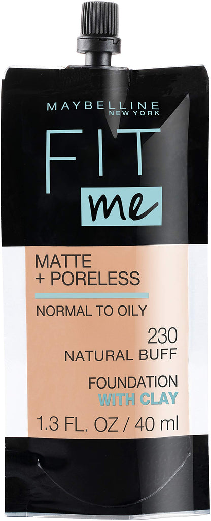 Maybelline Fit Me Matte + Poreless Liquid Oil-Free Foundation Makeup, Mocha, 1 Count (Packaging May Vary)