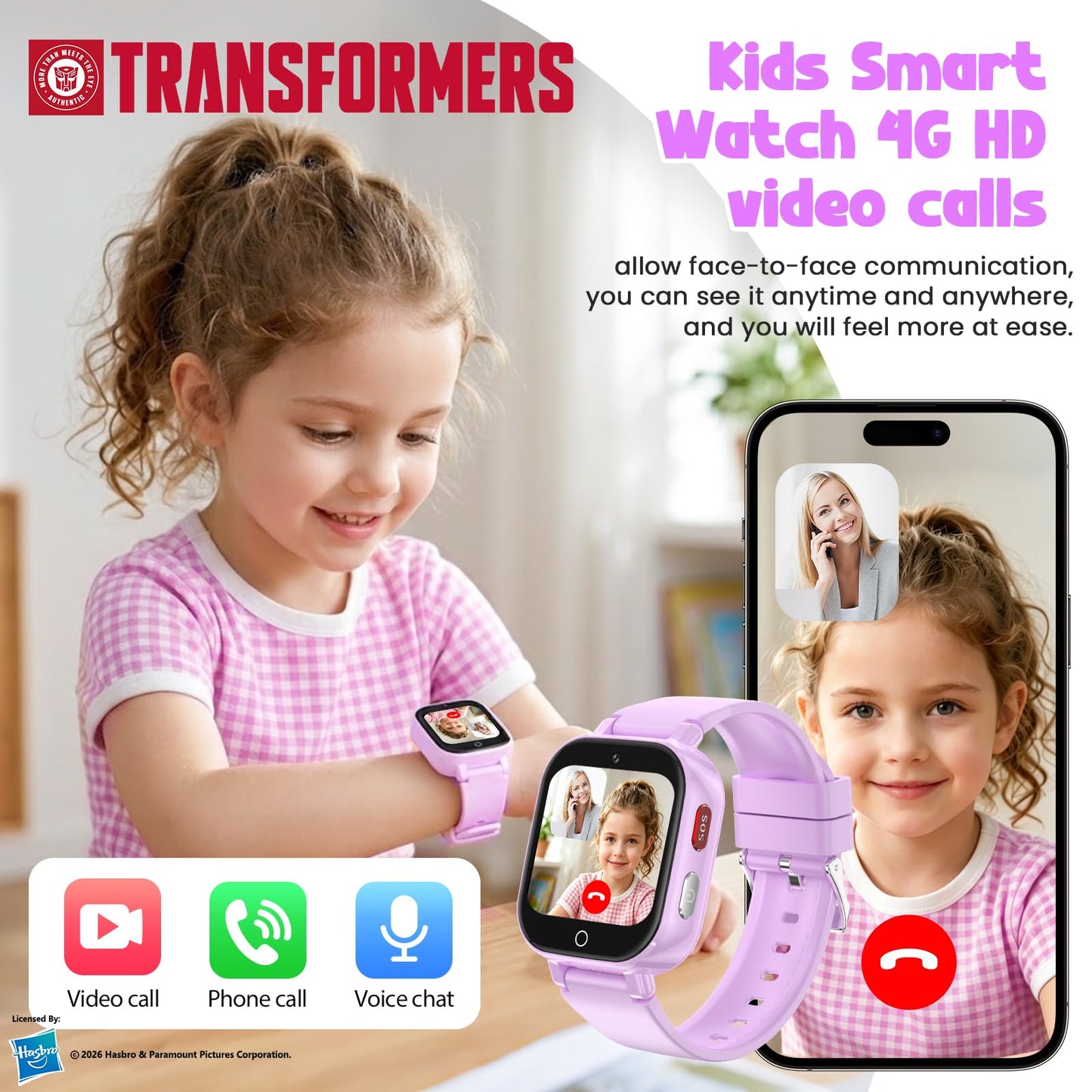 Smart Watch for Kids, 4G Kids Smartwatch with GPS Tracker Calling (Blue) | WIFI/Voice/Video Chat/SOS/SMS-receiving IP68 Waterproof Pedometer Camera Alarm Safe Zone Smartwatch Gift for Boys Girls 4-12