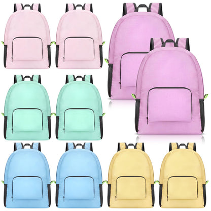 Jexine 10 Pcs Backpacks in Bulk 16.5 Inches Back Pack Basic Backpack for Adult Lightweight Outdoor Travel Book Bags(Sunny Pastel)