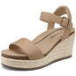 Women's Orthopedic Wedge Sandals: Arch Support Genuine Leather Platform Espadrilles - Comfortable Open Toe Casual Summer Sandals