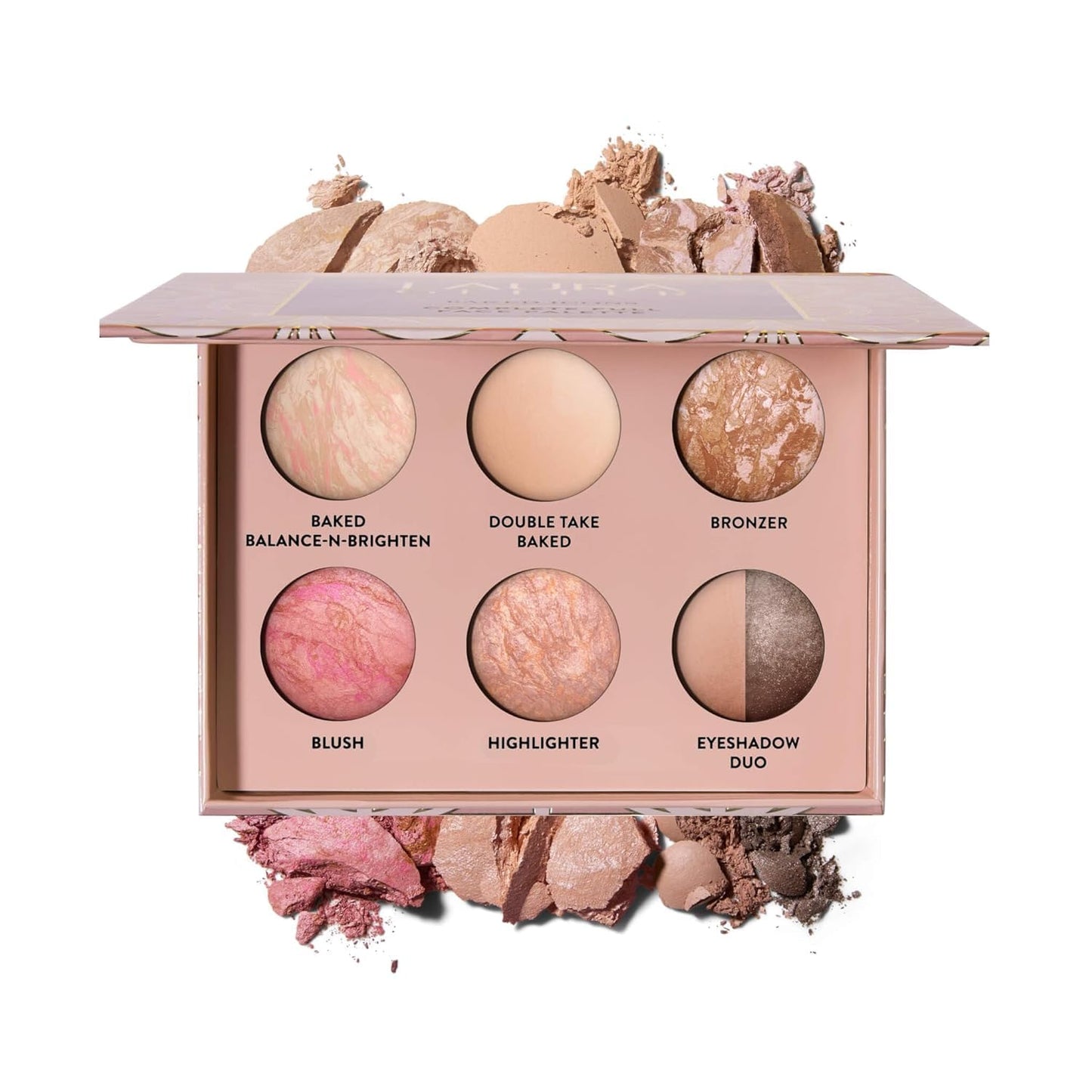 LAURA GELLER Baked Icons Complete Full Face Palette, Light | All-in-One Makeup Palette with Baked Foundations, Blush, Bronzer, Highlighter, Eyeshadows | Coverage for Mature Skin | Travel-Friendly
