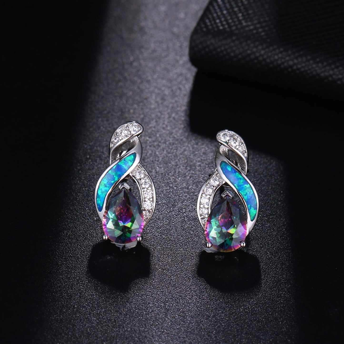 Jewelry Sets Australian Created Opal Necklace Earrings Jewelry for Mom