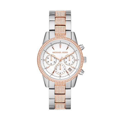 Michael Kors Bryant Chronograph Women's Watch, Stainless Steel and Pavé Crystal Watch for Women