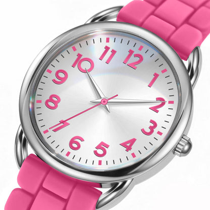 Bisley 35MM Watches for Women Big Face Easy Reader Silicone Strap Water Proof