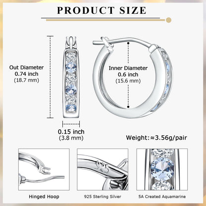 Channel Set Small Huggie Hoop Earrings Sterling Silver or 14K Gold Color,Lightweight Hypoallergenic CZ Diamond Chunky Hoop Earrings for Women