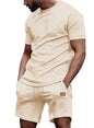 JMIERR Men's 2 Piece Outfit Anti-wrinkle T Shirts and Shorts Summer Beach Vacation Lounge Workout Pajamas Short Sleeve Sets
