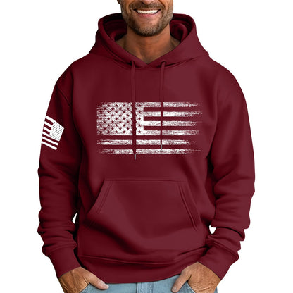 Ymosrh Mens Patriotic Hoodies USA Flag Print Hooded Sweatshirt Pullover Casual Fashion Hoodie, M-6XL