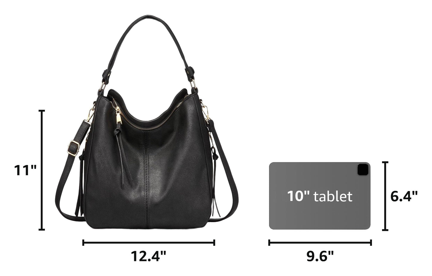Realer Hobo Crossbody Bags for Women Designer Faux Leather Hobo Handbags Retro Large Size Shoulder Bag Bucket Purse
